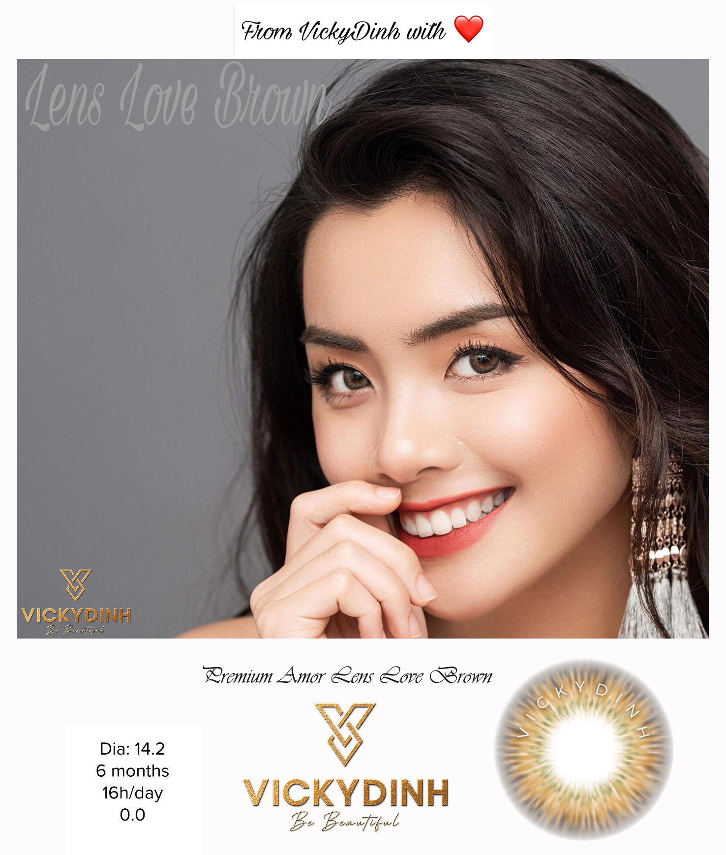Premium Amor Lens Love Brown