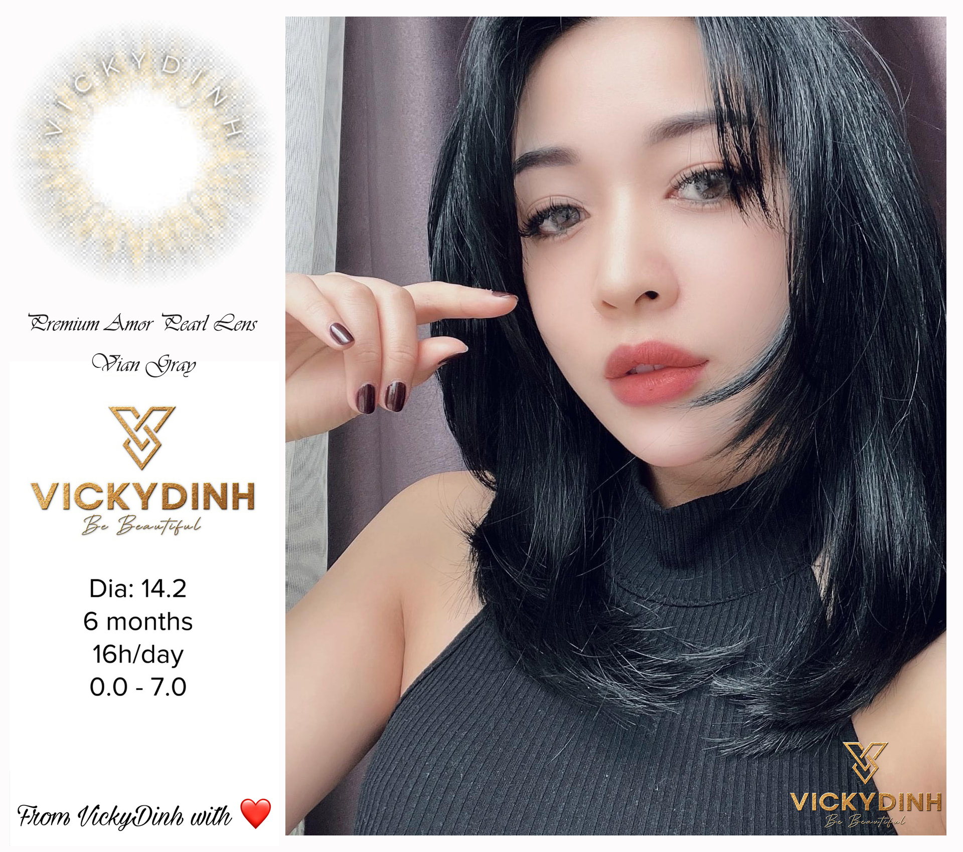 Premium Amor Pearl Lens Vian Gray